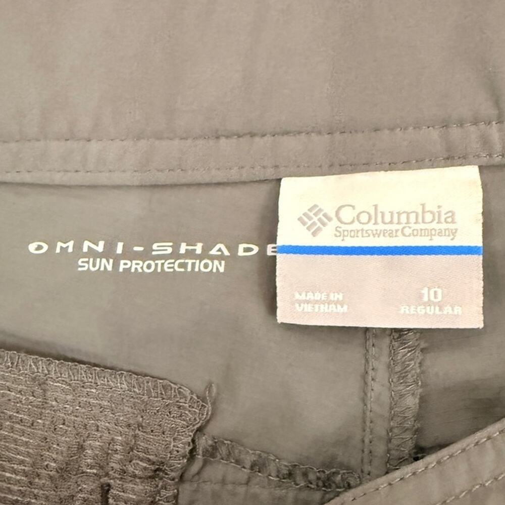 Columbia Dark Gray Cargo Nylon Mid Rise Hiking Zip Off Pants Shorts Women Sz 10 - Picture 3 of 14